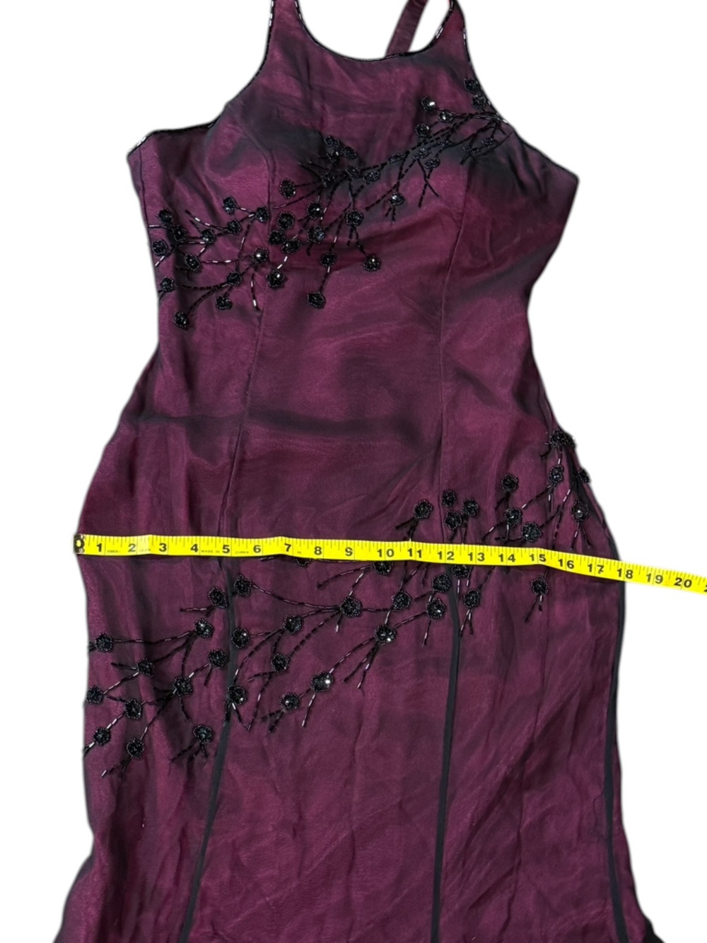 Sleeveless Embellished Plum Maxi Dress - Picture 10 of 11
